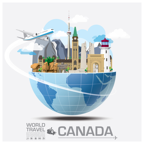 World travel with global travel creative vector design 06