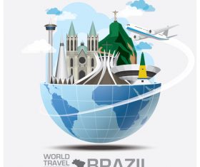World travel with global travel creative vector design 08