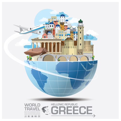 World travel with global travel creative vector design 14