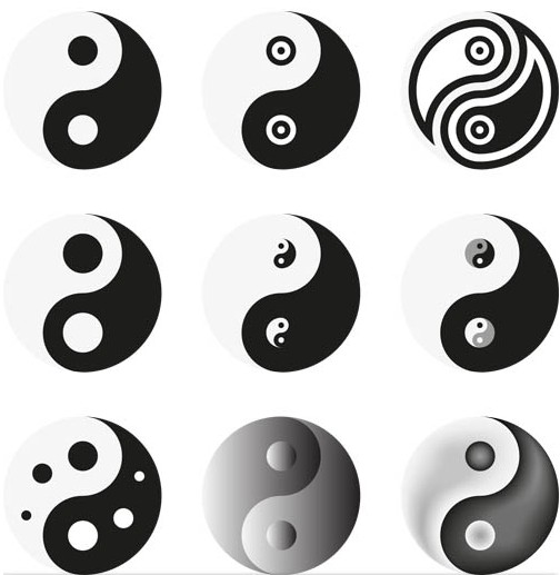 Yin and Yang logos vector graphics