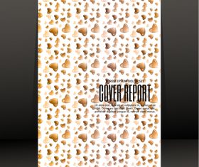 brown heart with report cover brochure vector