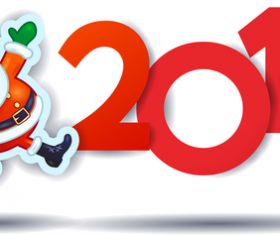 christmas santa and 2019 on white background vector