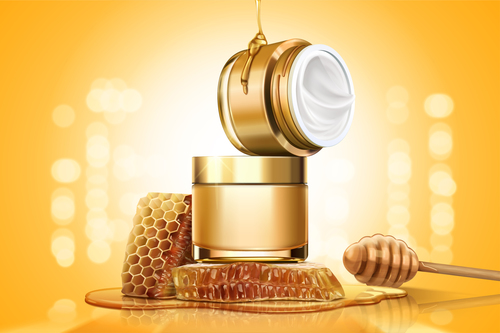 honey skin care cosmetics advertisement template vector 01