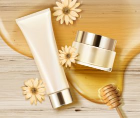 honey skin care cosmetics advertisement template vector 03