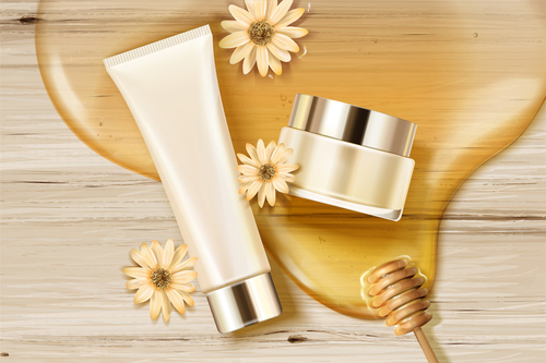 honey skin care cosmetics advertisement template vector 03