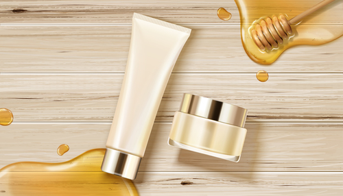 honey skin care cosmetics advertisement template vector 05