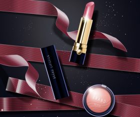 lipstick advertisement template vector 01