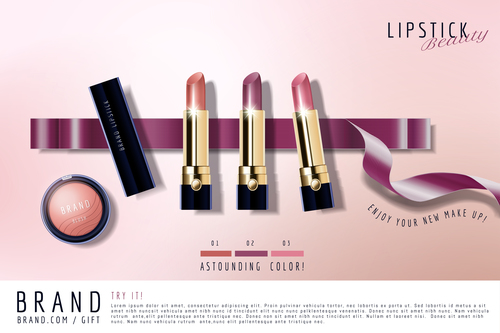lipstick advertisement template vector 02