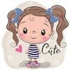 Cute cartoon girl vectors material 3 free download