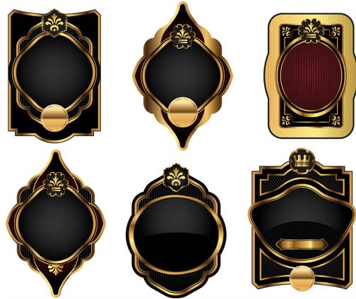 ornate Royal labels design vectors