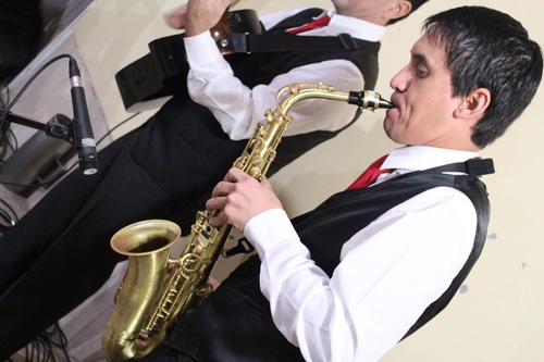 person who plays the saxophone Stock Photo 02