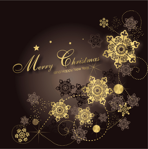 Christmas golden snowflake background vector