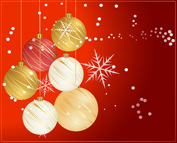 Decorative Christmas Balls Background design vectors