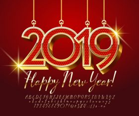 2019 christmas text with alphabet design vector 03