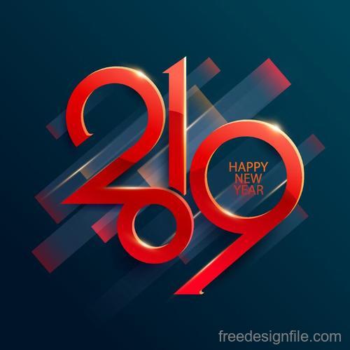 2019 new year background abstract design vector