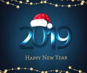 2019 new year blue background with star decor vector