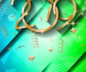 2019 new year green cover vectors