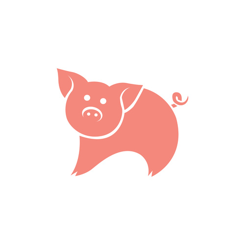 2019 paper cut pig vector
