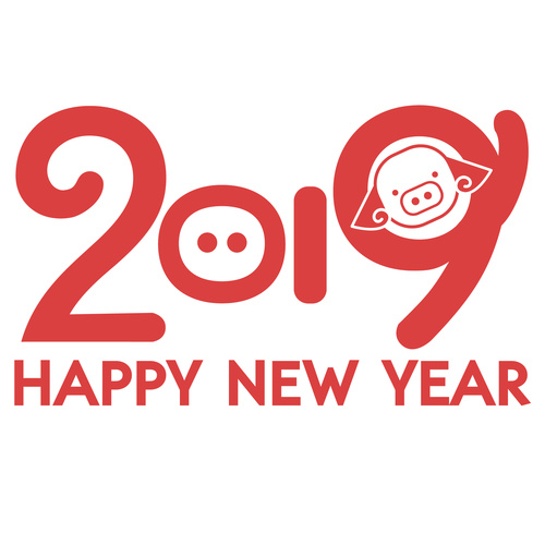 2019 pig year element vector
