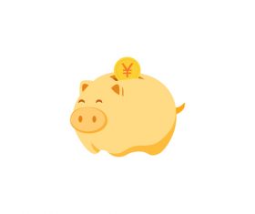 2019 year of the pig cute golden pig vector