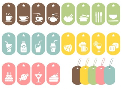 24 Food Symbols vector