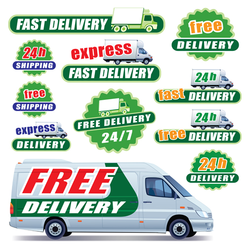 24h Delivery tags vector