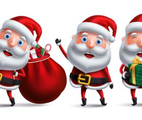 3 funny santa claus vector material