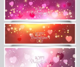 3 kind valentines day banners template vector