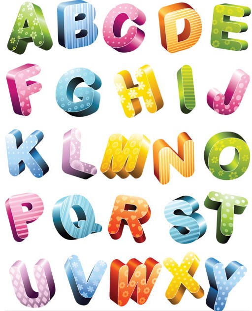 Download 3D Alphabet vector free download