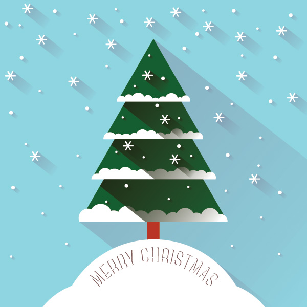 3D Christmas tree background vector graphic