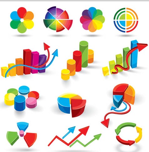 3D Colorful Objects Vector graphics