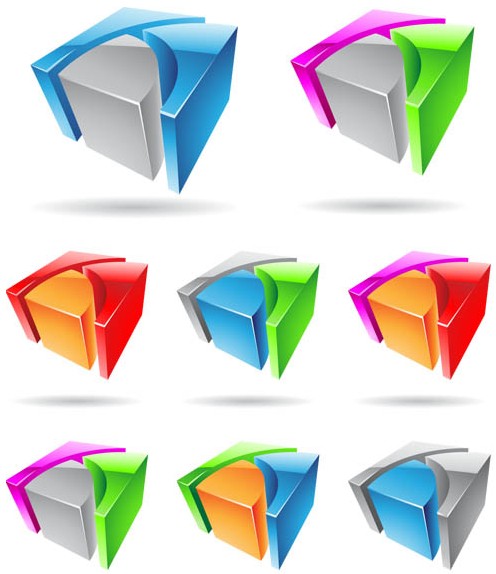 3D Logotypes set vector