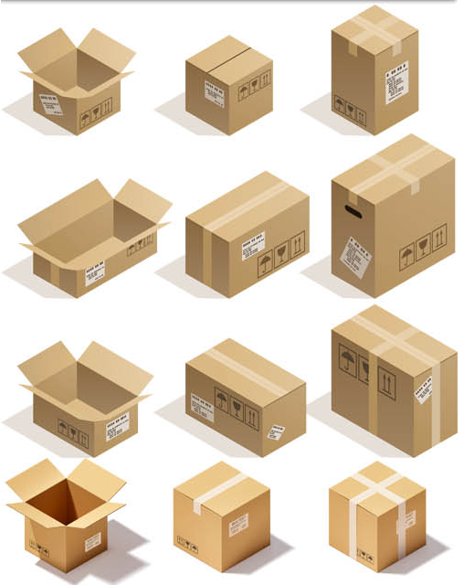 3D Packaging Boxes vector