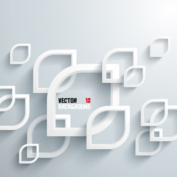 3D White elements background 1 vector