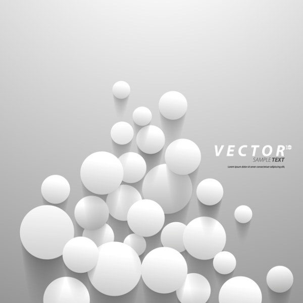 3D White elements background 3 vector