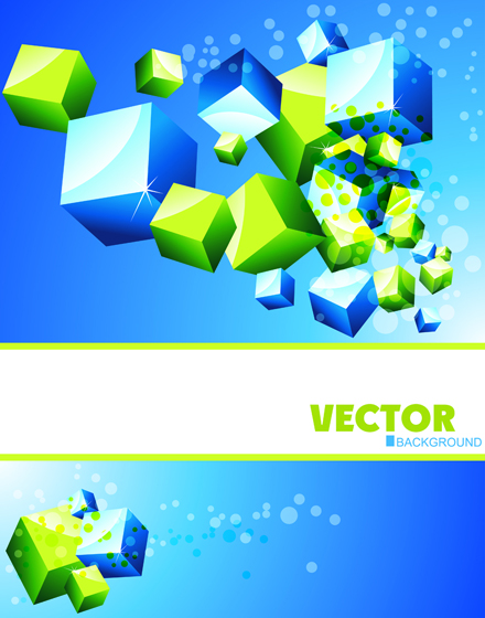 3D cube background set 2 vector