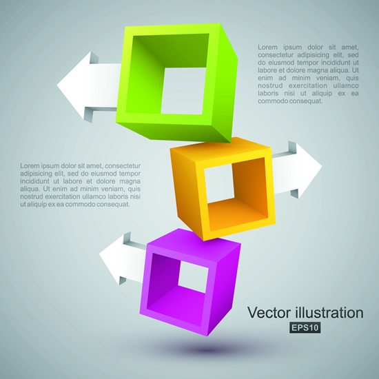 3D infographics illustration 3 vector