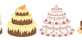 4 Kind cakes vector set