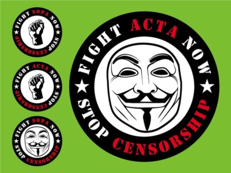 ACTA SOPA Badges vector