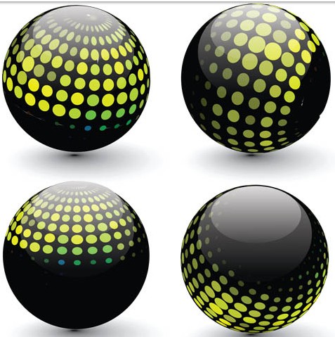Abstract Black Balls design vector