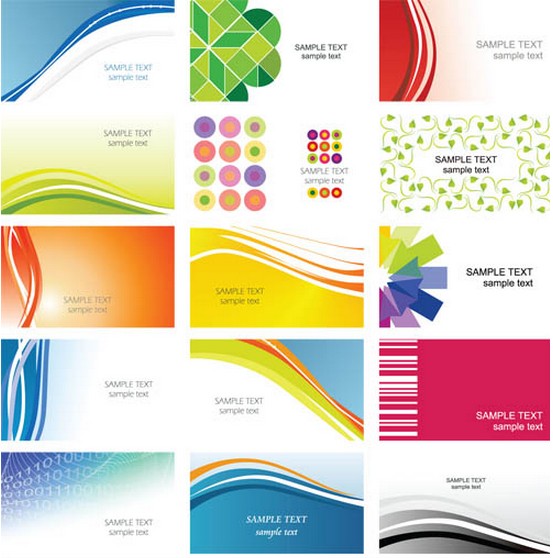 Abstract Cards Colorful art set vector
