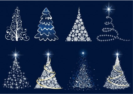 Abstract Christmas Tree Set vector