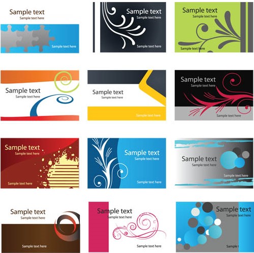 Abstract Color Cards vectors graphics