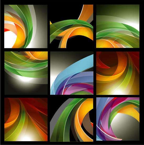 Abstract Colored ribbon background vectors