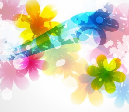 Abstract Colorful Flower Background Free set vector
