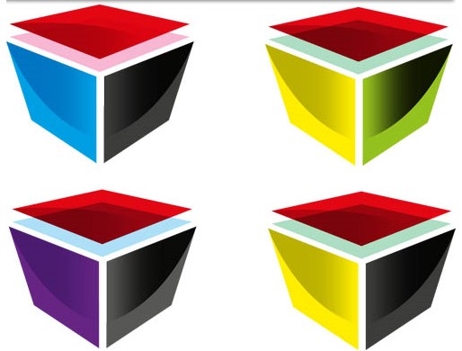 Abstract Cube Logotypes vectors graphics
