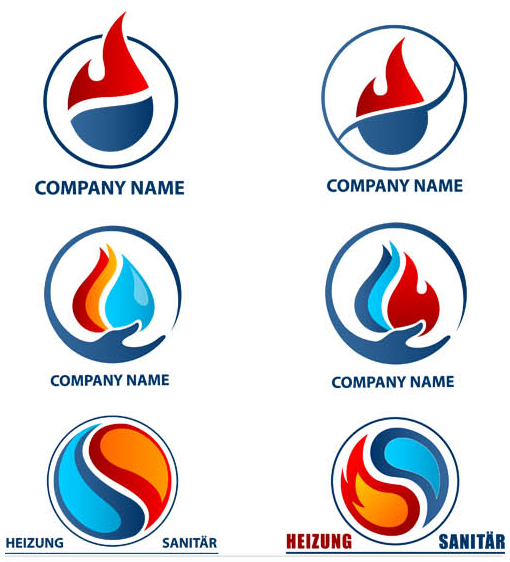 Abstract Fire Logotypes vector