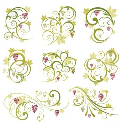Abstract Floral Vine Grape Ornament vector
