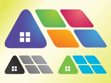 Abstract House Icons vector