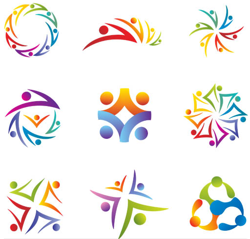 Abstract People Logotypes creative vector